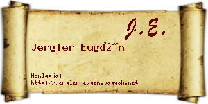 Jergler Eugén névjegykártya
